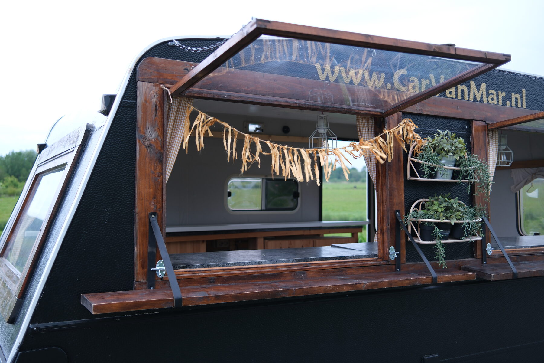 Werkblad in de caravan